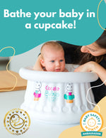 Easy Pack : Inflatable Small Cupcake Babies Bath for babies from birth up to 1 year + inflator + duck. Inflatable baby bath My Store